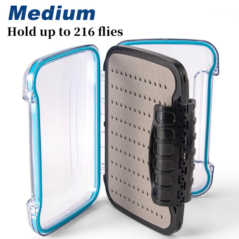 Dr.Fish Fly Fishing Box, Flies Storage Case Waterproof Silicone Double Sided Clam Fishing Jig Boxes Crappie Panfish Trout M - Image 3